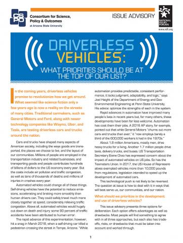 Issue Advisory: Driverless Vehicles